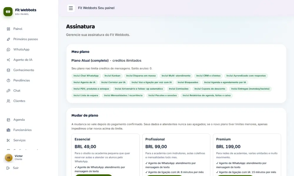 Tela do Fit Webbots