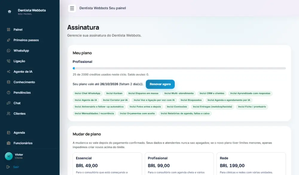 Tela do Dentista Webbots