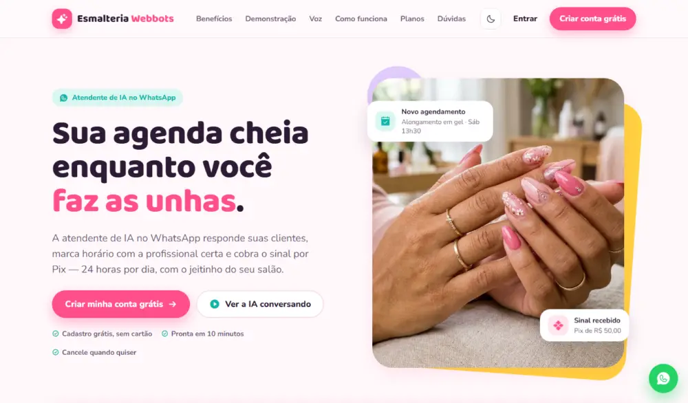 Tela do Esmalteria Webbots