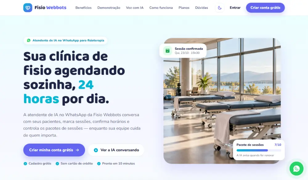 Tela do Fisio Webbots