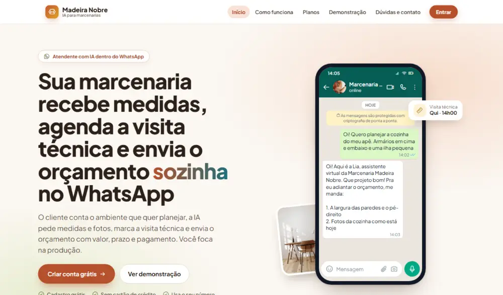 Tela do Marcenaria Webbots