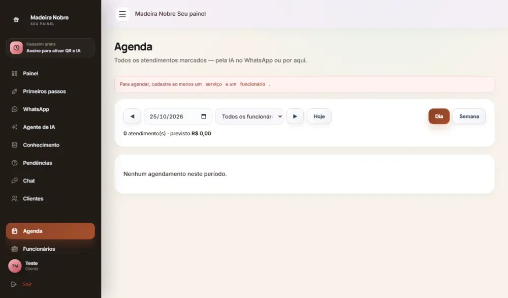 Tela do Marcenaria Webbots