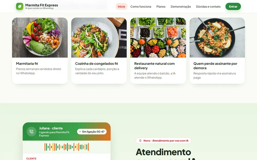 Tela do Marmita Fit Webbots