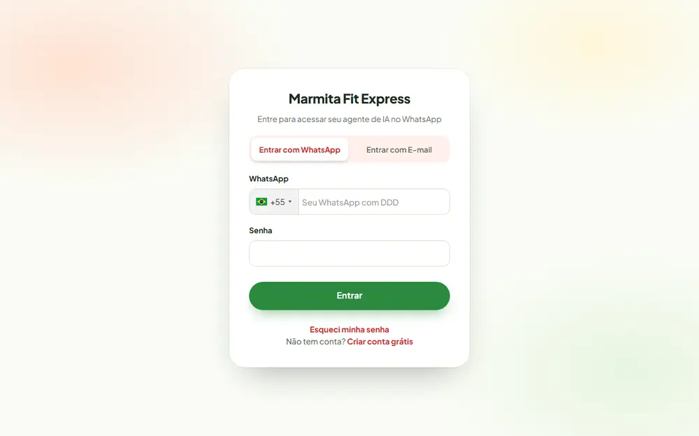 Tela do Marmita Fit Webbots