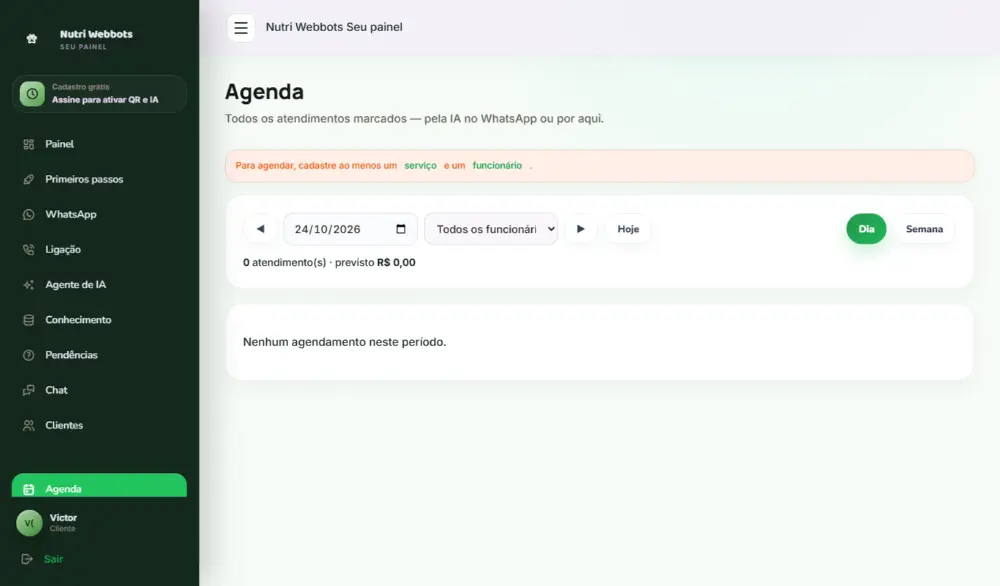 Tela do Nutri Webbots