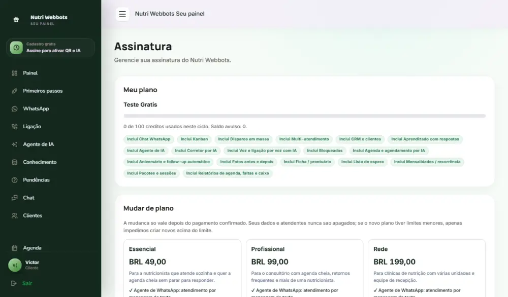 Tela do Nutri Webbots