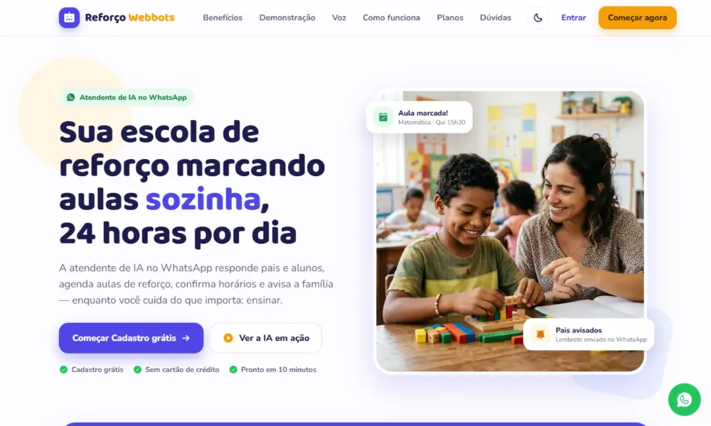 Tela do Reforço Webbots