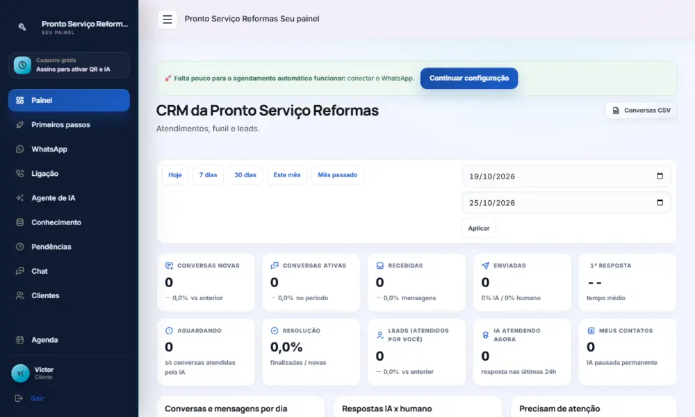 Tela do Pronto Serviço Reformas
