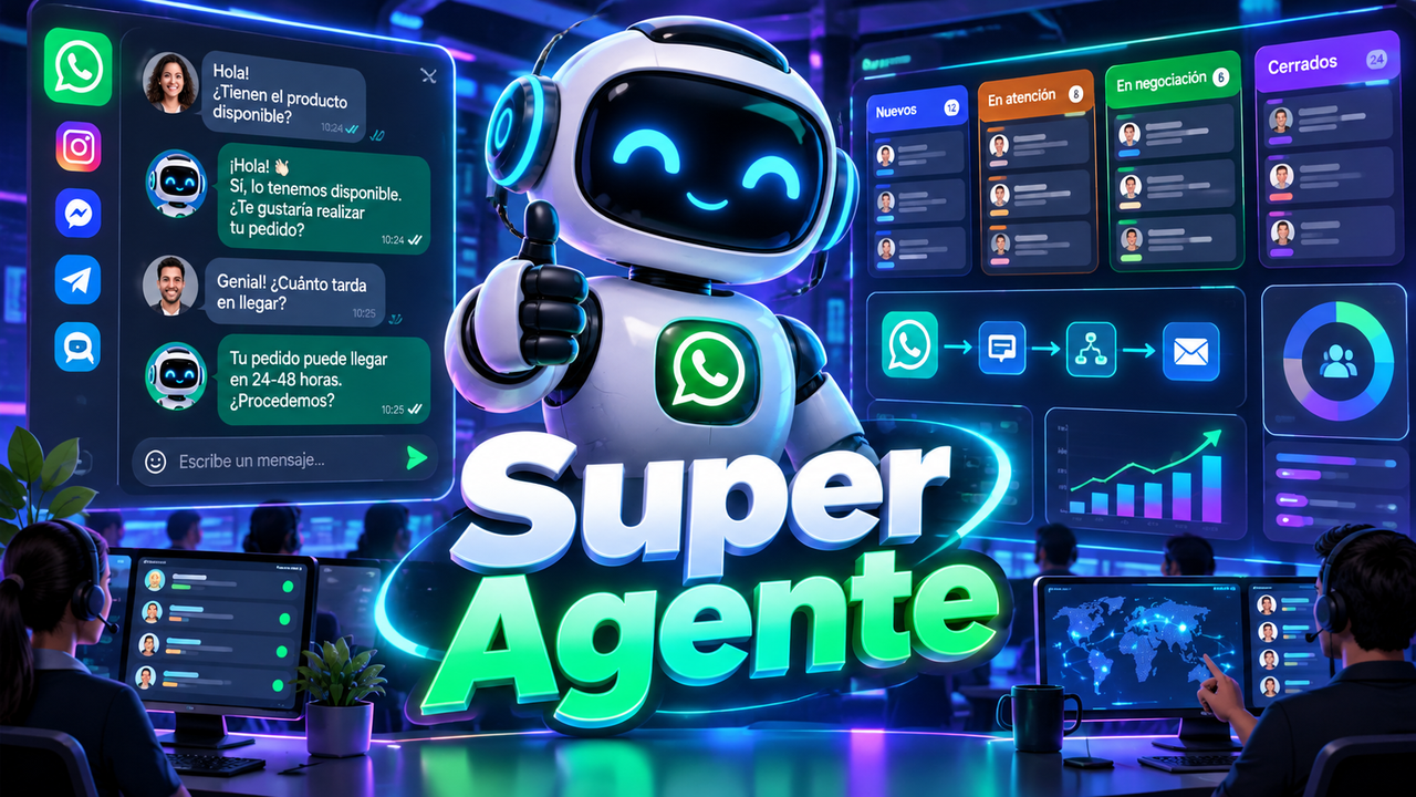 Super Agente de IA para WhatsApp Multi-Atendimento e CRM